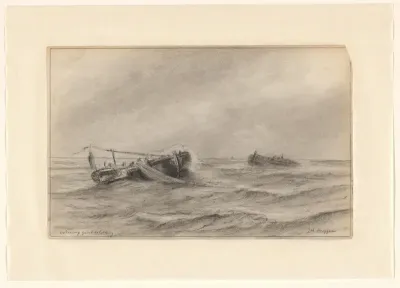 Vissersschepen op zee