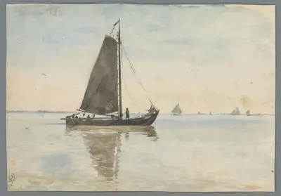 Vissersschuit op het water