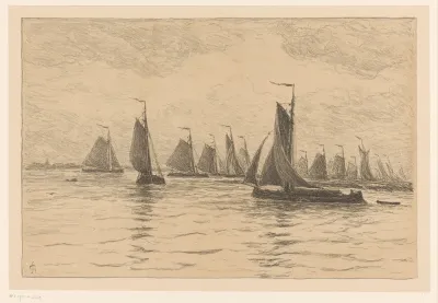 Vissersvloot op de Maas