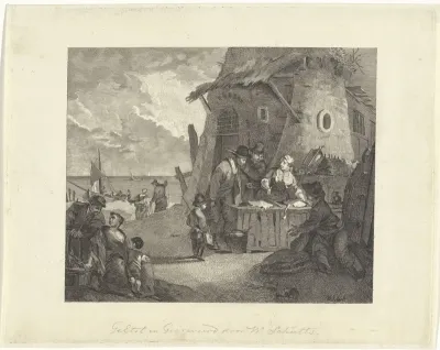 Visverkoop aan het strand