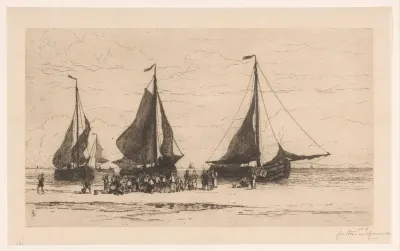 Visverkoop op het strand van Zandvoort