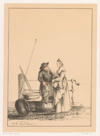 Visverkoper en vrouw