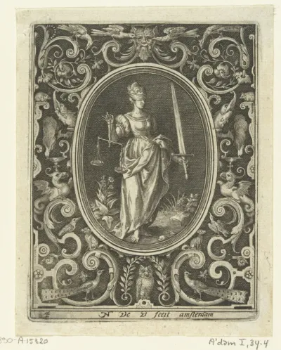 Vlakdecoratie met Justitia