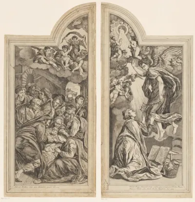 Vleugel van altaarstuk: geboorte van Christus