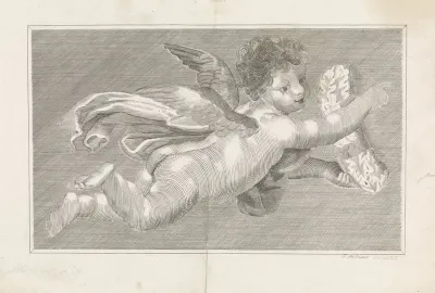 Vliegende putto met krans