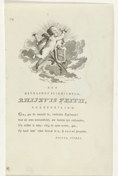 Vliegende putto met wapenschild