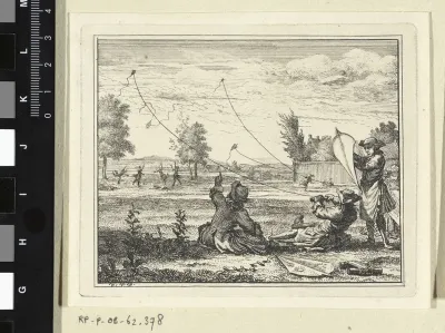 Vliegeraars in een landschap