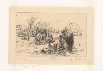 Vlooienmarkt in een landschap
