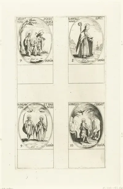 Vlucht naar Egypte, Heilige Apollinaris Claudius, Heilige Julianus en Heilige Basilissa van Antinoë, Heilige Paulus de Kluizenaar (7-10 januari)