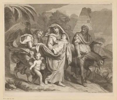 Vlucht naar Egypte met engelen