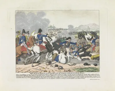 Vlucht van de Fransen na de nederlaag in de slag bij Waterloo, 1815