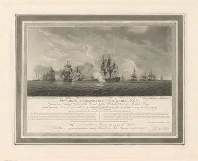 Vluchtende Franse schepen worden achtervolgd door het Engelse schip Zealous, 2 augustus 1798