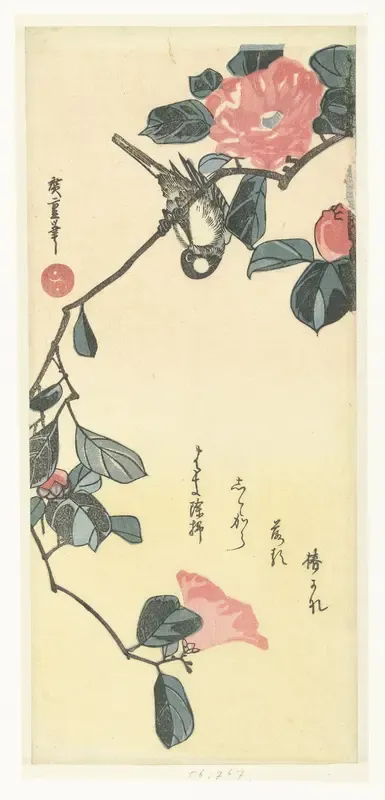 Vogel en camelia