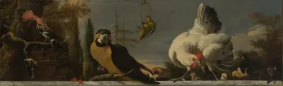 Vogels op een balustrade