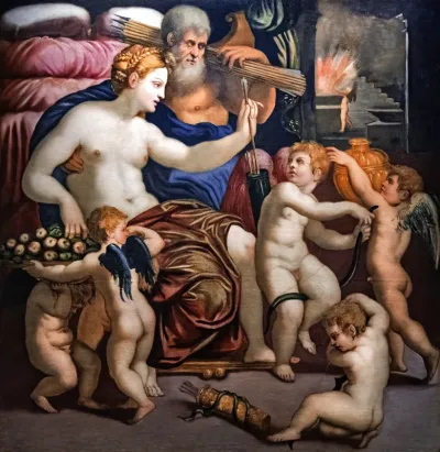 Volcano with Venus arming Love