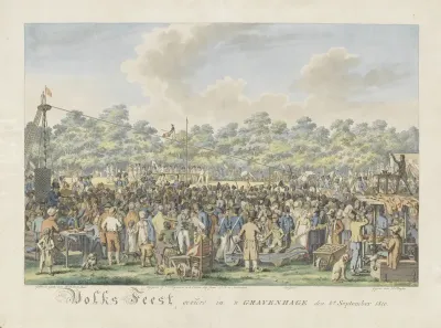 Volksfeest ter ere van de aankomst van Willem Frederik George Lodewijk, erfprins der Nederlanden en Anna Paulowna, grootvorstin van Rusland
