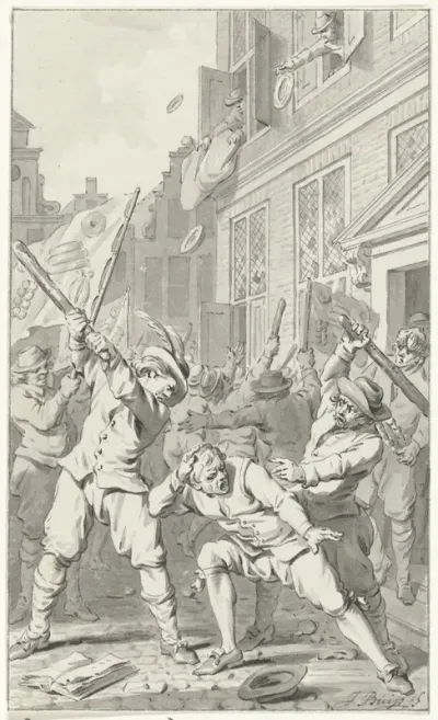 Volkswoede in Alkmaar tijdens het Kaas- en Broodoproer, 1492