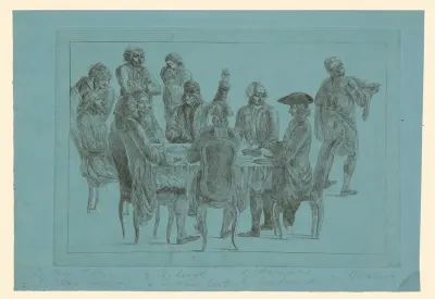 Voltaire met filosofen aan het avondmaal