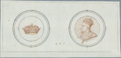Voor- en achterzijde van een penning met portret van Karel X, koning van Frankrijk