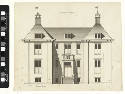 Vooraanzicht van buitenhuis De Nes te Vreeland
