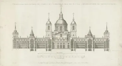 Vooraanzicht van de kerk en het klooster van San Lorenzo