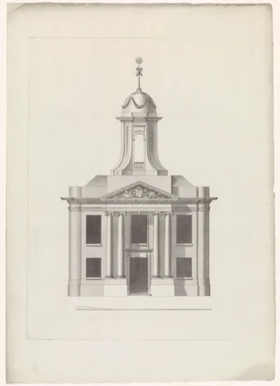 Vooraanzicht van de rechtbank te Westzaan