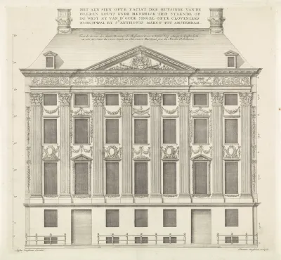 Vooraanzicht van het Trippenhuis te Amsterdam