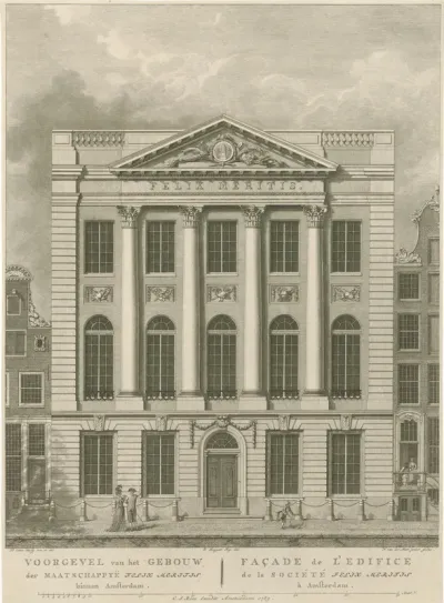 Voorgevel van het gebouw Felix Meritis te Amsterdam