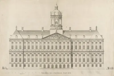 Voorgevel van het Stadhuis op de Dam