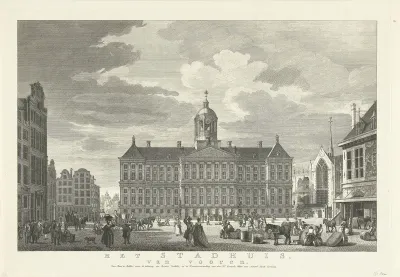 Voorgevel van het Stadhuis op de Dam