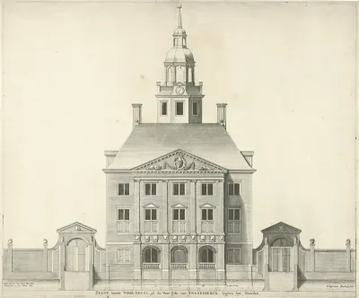 Voorgevel van Swanenburg, gemeenlandshuis van Rijnland