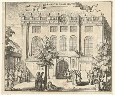 Voorhof en vrouweningang van de Portugese Synagoge te Amsterdam