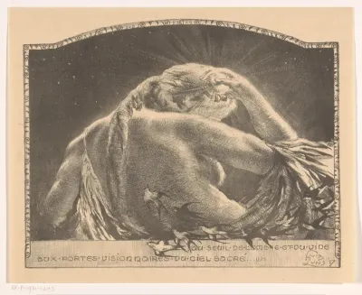 Voorstelling met vrouw en zwaluwen