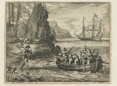Voorstelling uit de geschiedenis van Celadon en Galathee