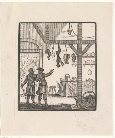 Voorstelling van een verhaal uit de Aesopus fabelen