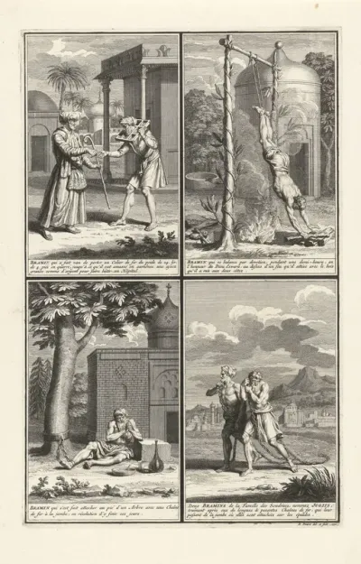 Voorstellingen van brahmanen die boete doen