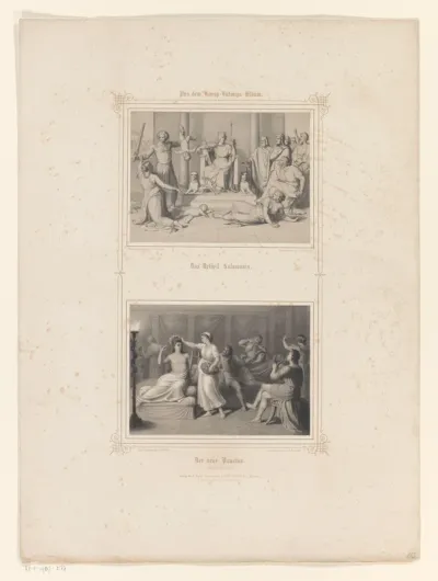 Voorstellingen van het oordeel van Salomon en de nieuwe Pausias