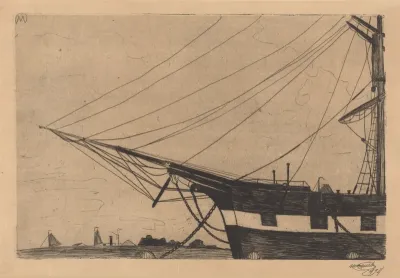 Voorsteven van een marinevaartuig met clipperboeg