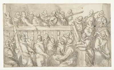 Voorstudie voor het Corporaalschap van kapitein Adriaen Pietersz. Raep