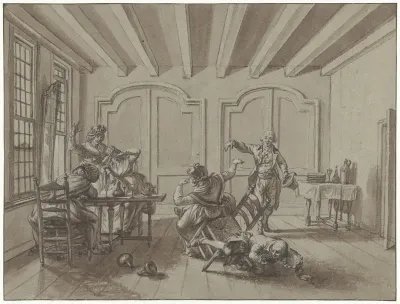 Voorval tijdens een maaltijd van de vriendenkring