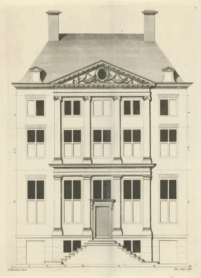 Voorzijde van een huis aan de Oudezijds Voorburgwal te Amsterdam