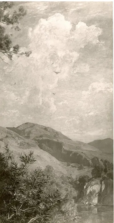 Vorgebirge mit blühenden Oleander
