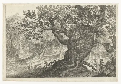Vossenjacht in een bos