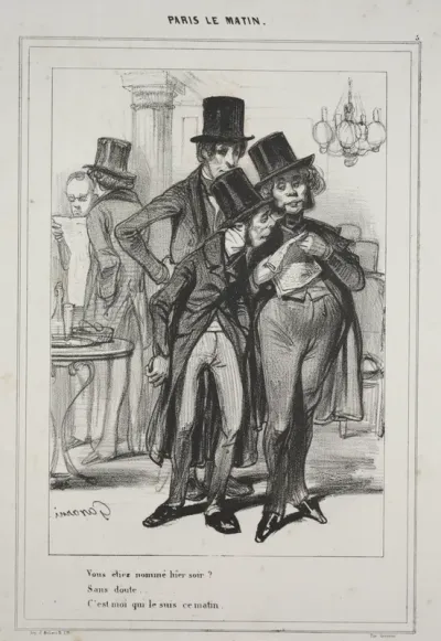 "Vous étiez nommé hier soir?...," from the series Paris Le Matin