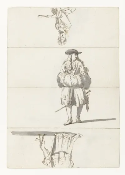 Vouwblad met figuurstudies