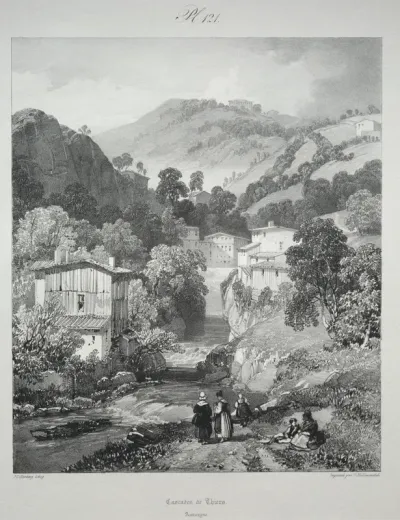 Voyages pittoresques et romantiques dans l'ancienne France.  Auvergne:  Cascades de Thiers