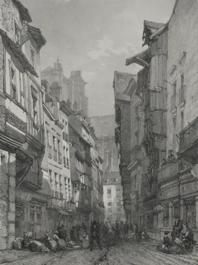 Voyages pittoresques et romantiques dans l'ancienne France.  Bretagne:  Grande rue vieille à Nantes