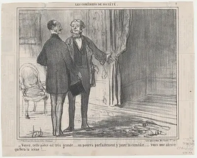 Voyez, cette pièce est très grande..., from Les Comédiens de Société, published in Le Charivari, April 27, 1858