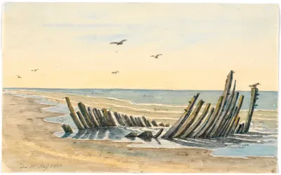 Vrag paa Nordstranden forliist den 9. Mai 1832