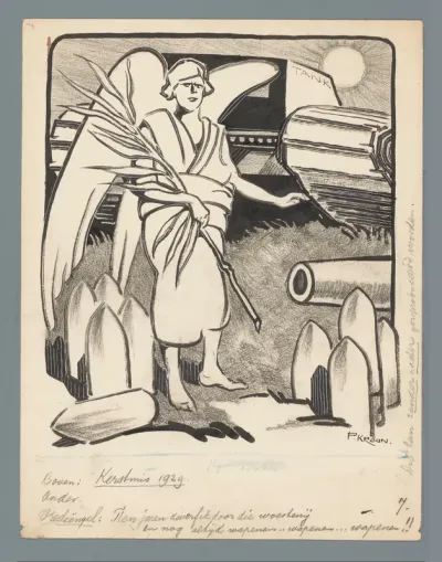 Vredesengel tussen wapentuig, 1929